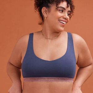 THIRD LOVE WonderKnit™ V-neck Bralette Indigo Twilight 3X NWT‎ and in packaging
